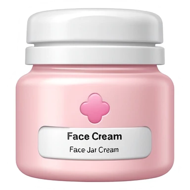 White jar of face cream with soft pink label, clean design sticker