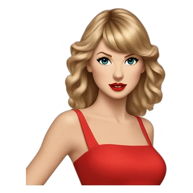 Taylor swift in red dress sticker