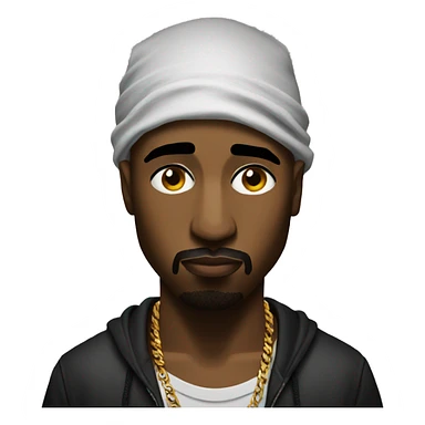 Tupac looking down sticker