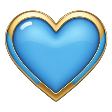 blue heart with a gold outline sticker