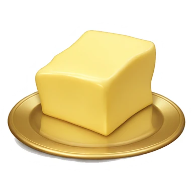 Realistic Butter on a gold plate sticker