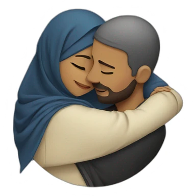 Hijab women and man hug sticker
