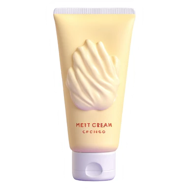 empty crumpled hand cream tube, pastel colors, very squished and wrinkled, cap on, no face or character, just the tube sticker