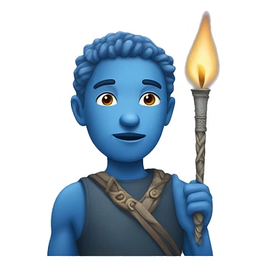 Blue people with torhes sticker