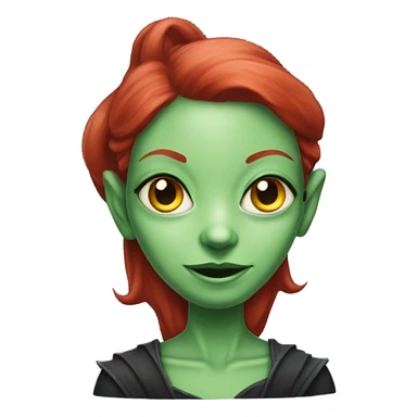 [politically incorrect, (
	{ female, alien, witch, color: light green, hair:red, eyes:cat} ]

	 sticker