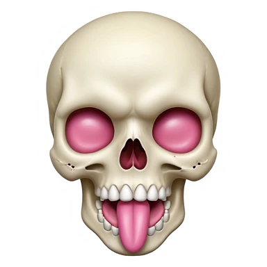 Skull sticking out its tongue  sticker
