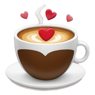 Coffee with hearts sticker