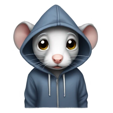 Sad Rat Wearing Hoodie sticker