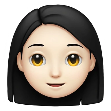 Emoji with black hair covering an eye sticker