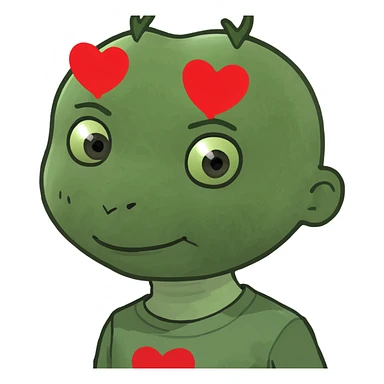 Boi com coração vermelho na testa sticker