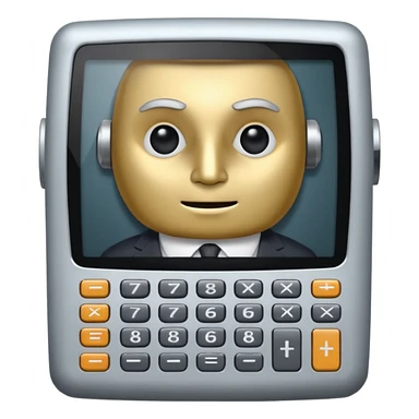 Personified calculator sticker