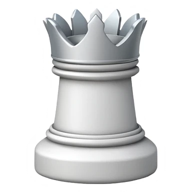 Apple emoji style rook, white, simple shapes sticker