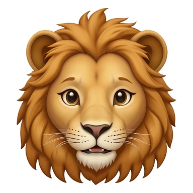 friendly anthropomorphised female lion head and shoulders sticker