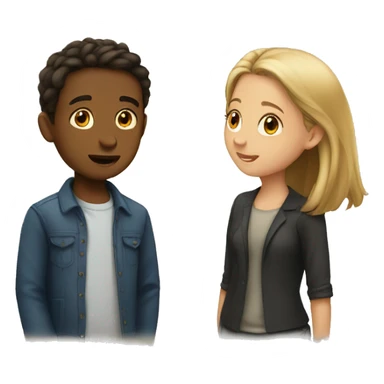 Boy and girl talking  sticker