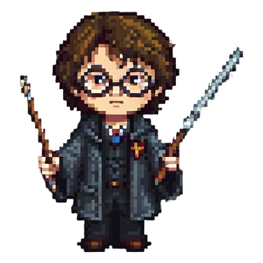 Harry Potter holding a wand sticker