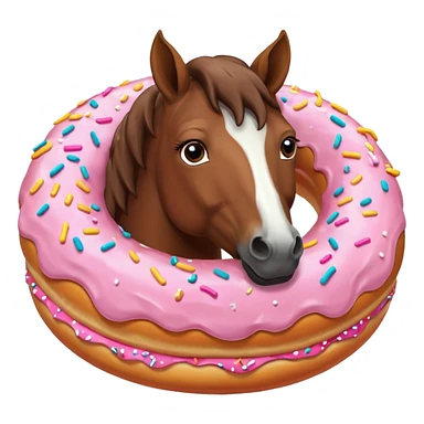 Horse eating donut  sticker