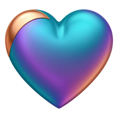 I need a teal, orange , purple, and rose gold Heart emoji  sticker
