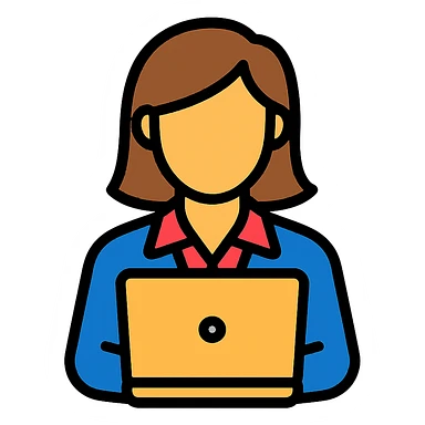 color outline icon of a working woman sticker