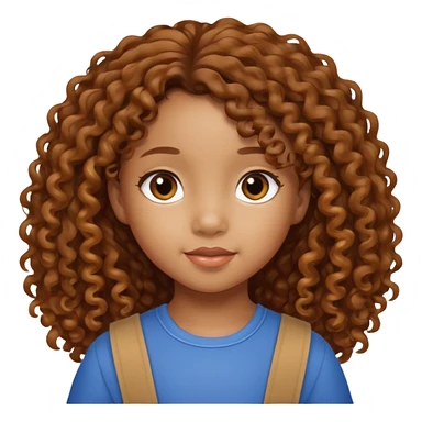 5 year old blasian girl with long brown curly hair sticker