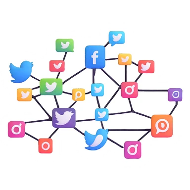 connecting social media accounts, SNS platform integration sticker
