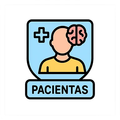 Discord role icon for 'pacientas' patient of a psychiatric clinic, calming #6fe8f3 blue color, clean and simple, medical hospital theme, suitable for small display sticker
