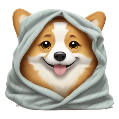 Corgi lying under blanket  sticker