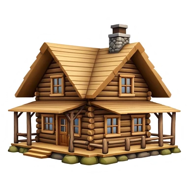 simple log house front view sticker