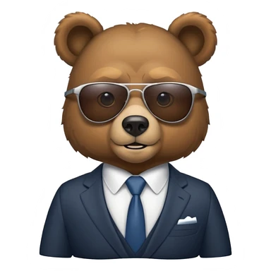 Bear in a suit with dunglasses sticker