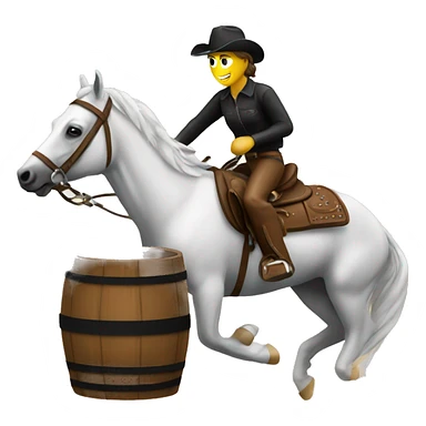Barrel racing horse with rider sticker
