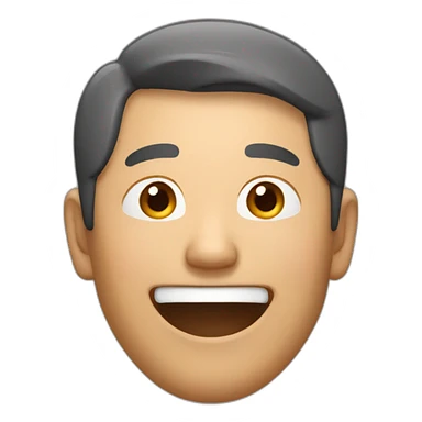 Middle aged asian man giggling sticker