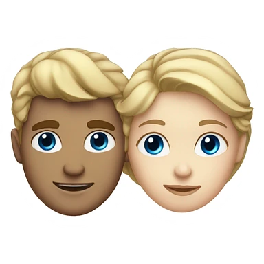 blonde guy with blue eyes and girl with brown hair and eyes sticker