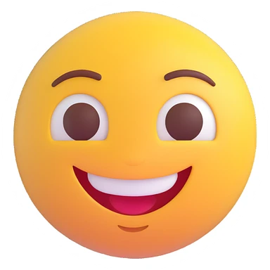 happy expression, 3D emoji style sticker
