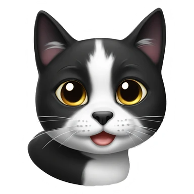 Cute black and white cat sticker