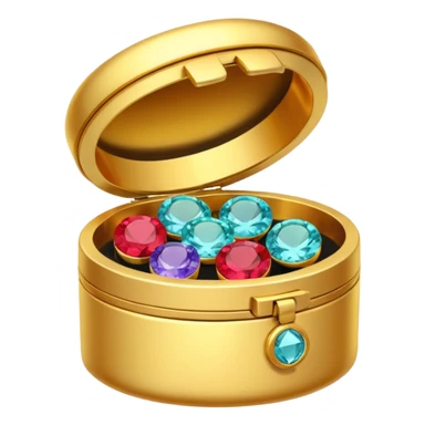 шкатулка маленькая золотая круглая с камнями  sticker