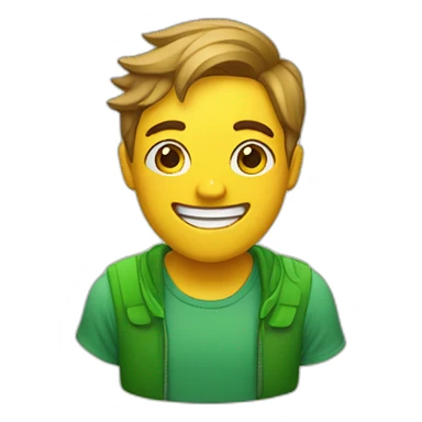 una cara de emoticono sonriente verde sticker