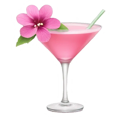 Cocktail with pink flowers sticker