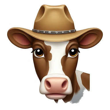 Cow with a cowboy hat sticker
