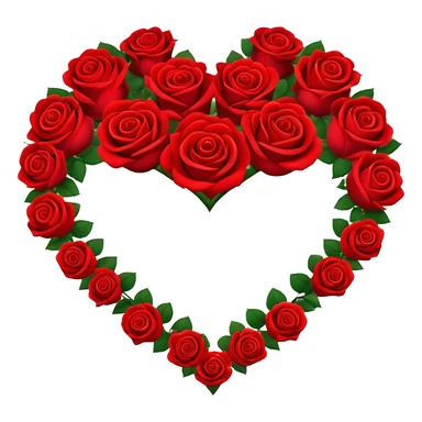 bouquet of red roses arranged in a heart shape sticker