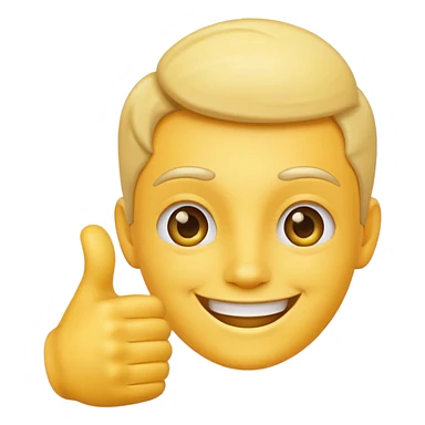 thumbs up, smiling face, bright sticker