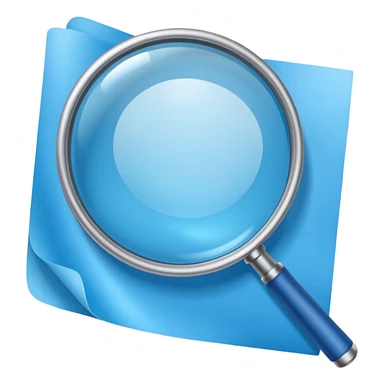  blu foglio lente di ingrandimento sticker