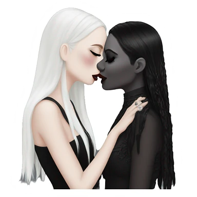 two goth women kissing, beautiful, aesthetic  sticker
