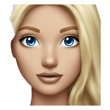Realistic victoria secret model blonde blue eyes  sticker