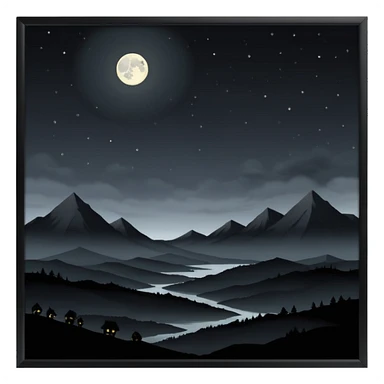 dark and eerie scene, the entire world covered in darkness. The sky is deep black with no stars or light, no moon, no glow just total void and silence. The atmosphere feels ominous and unsettling, as if darkness has swallowed everything. No characters, no visible light sources sticker