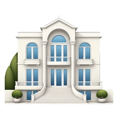 white 3 floor modern luxurious villa sticker