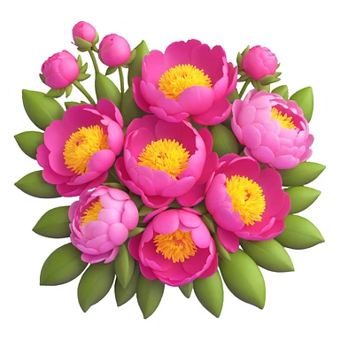 lush bouquet of peony flowers sticker