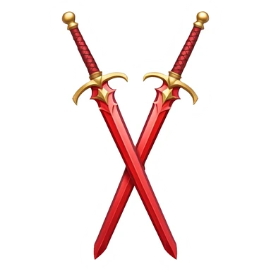 glitter red two sword sticker