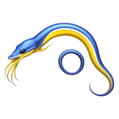 Ribbon eel, blue and yellow sticker