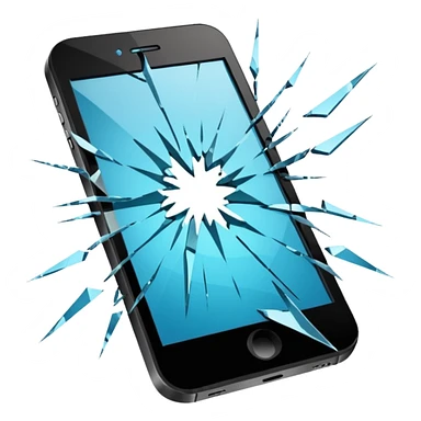 broken mobile phone with out emoji sticker