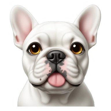 White French bulldog with black eye spot  sticker