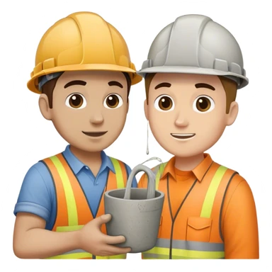 Construction guy pouring concrete on someone sticker